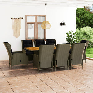 vidaXL Patio Dining Set Dining Table and Chairs Furniture Set Poly Rattan-28