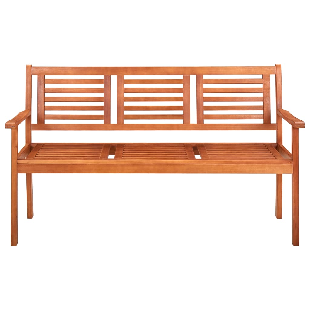 vidaXL Outdoor Patio Bench Loveseat Chair with Armrest Solid Wood Eucalyptus-9