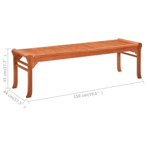 vidaXL Outdoor Patio Bench Park Bench with Wooden Frame Solid Wood Eucalyptus-15