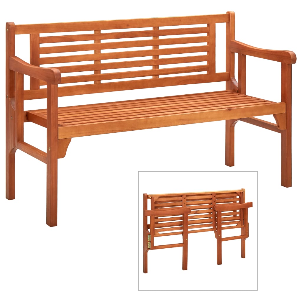 vidaXL Foldable Patio Bench 47.2" Solid Eucalyptus Wood-0