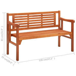 vidaXL Foldable Patio Bench 47.2" Solid Eucalyptus Wood-8