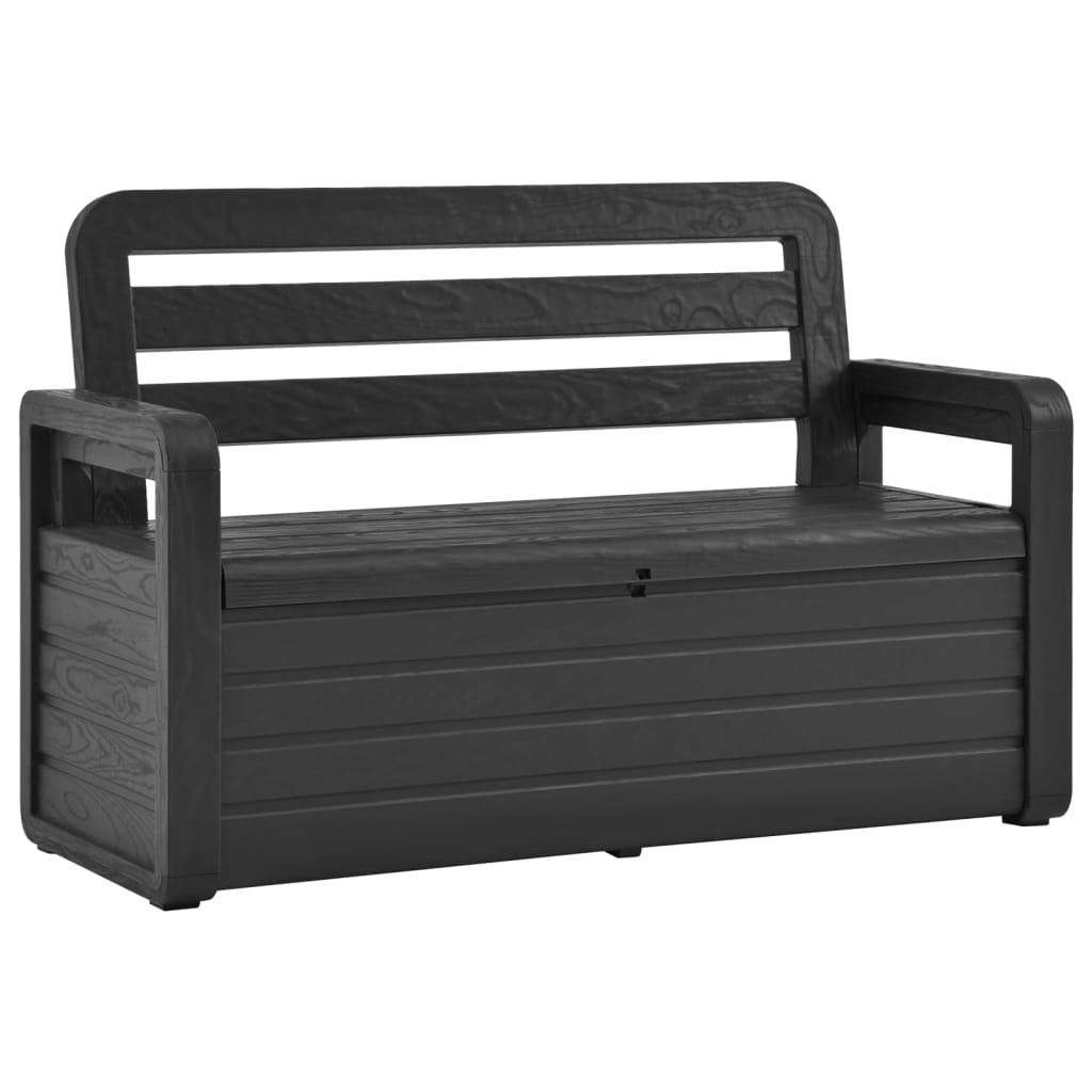 vidaXL Outdoor Storage Bench Deck Box Seating for Patio Furniture Plastic-1