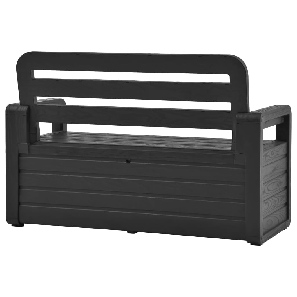 vidaXL Outdoor Storage Bench Deck Box Seating for Patio Furniture Plastic-12