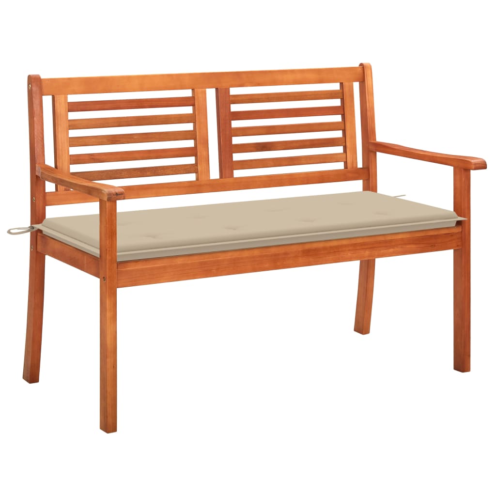 vidaXL Outdoor Patio Bench Loveseat Chair with Cushion Solid Wood Eucalyptus-14