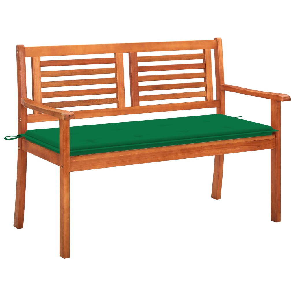 vidaXL Outdoor Patio Bench Loveseat Chair with Cushion Solid Wood Eucalyptus-5