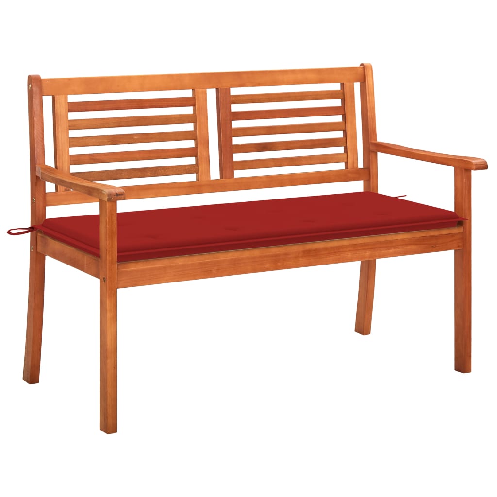 vidaXL Outdoor Patio Bench Loveseat Chair with Cushion Solid Wood Eucalyptus-9