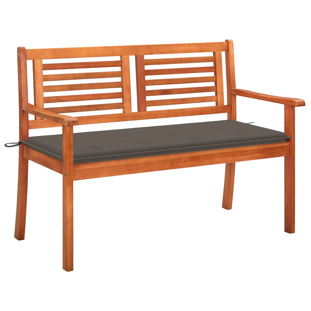 vidaXL Outdoor Patio Bench Loveseat Chair with Cushion Solid Wood Eucalyptus-1