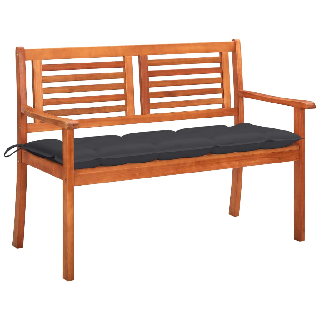 vidaXL Outdoor Patio Bench Loveseat Chair with Cushion Solid Wood Eucalyptus-7