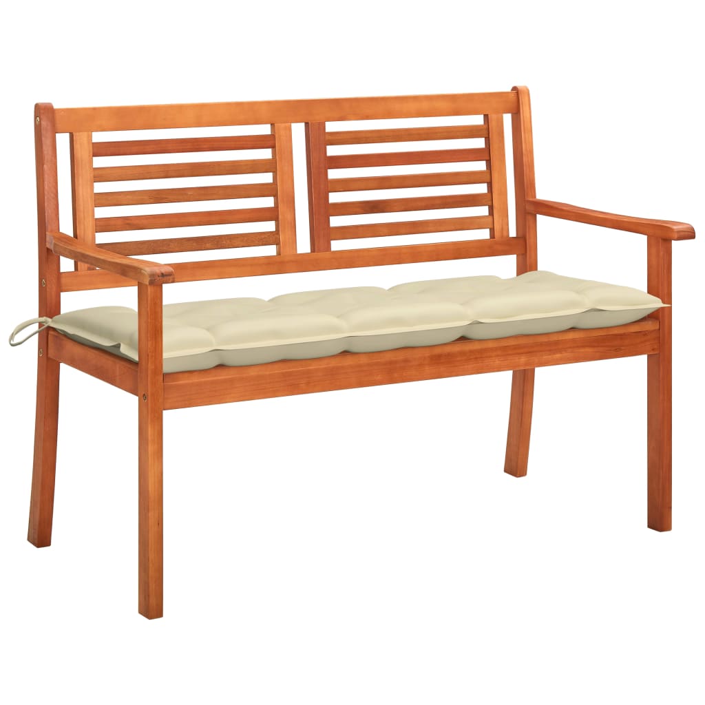 vidaXL Outdoor Patio Bench Loveseat Chair with Cushion Solid Wood Eucalyptus-39