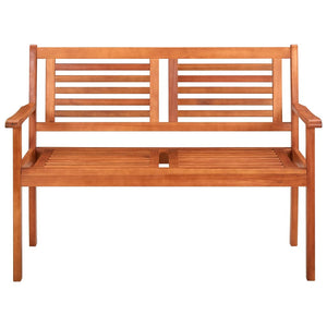 vidaXL Outdoor Patio Bench Loveseat Chair with Cushion Solid Wood Eucalyptus-2