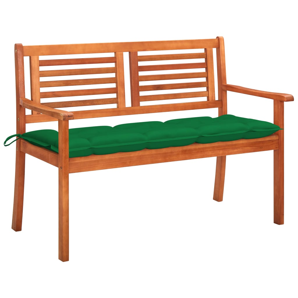 vidaXL Outdoor Patio Bench Loveseat Chair with Cushion Solid Wood Eucalyptus-55