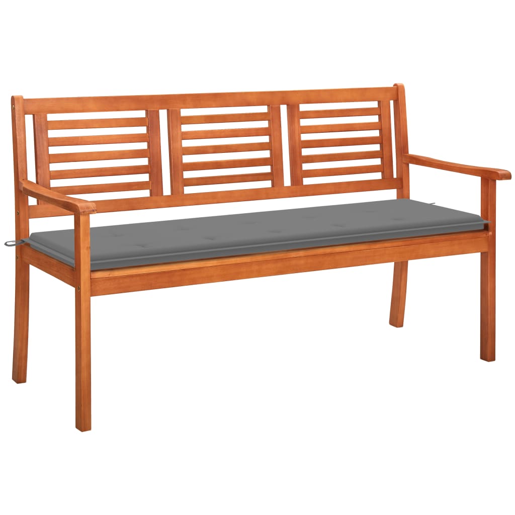 vidaXL Outdoor Patio Bench Loveseat Chair with Cushion Solid Wood Eucalyptus-7