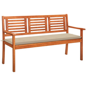 vidaXL Outdoor Patio Bench Loveseat Chair with Cushion Solid Wood Eucalyptus-4