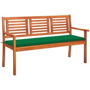 vidaXL Outdoor Patio Bench Loveseat Chair with Cushion Solid Wood Eucalyptus-12