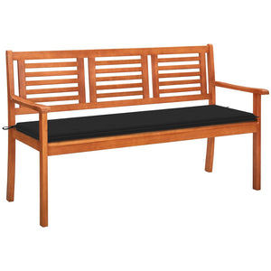 vidaXL Outdoor Patio Bench Loveseat Chair with Cushion Solid Wood Eucalyptus-15