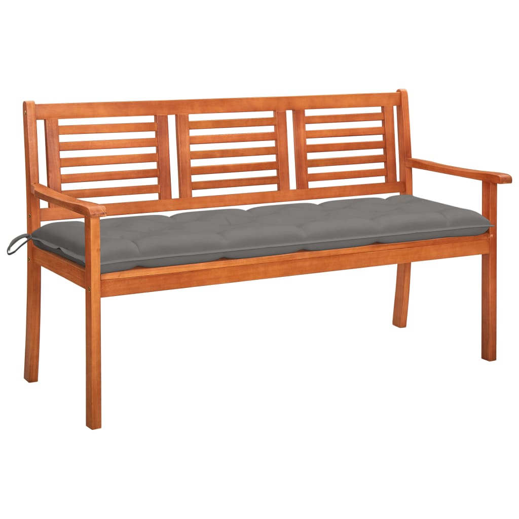 vidaXL Outdoor Patio Bench Loveseat Chair with Cushion Solid Wood Eucalyptus-48