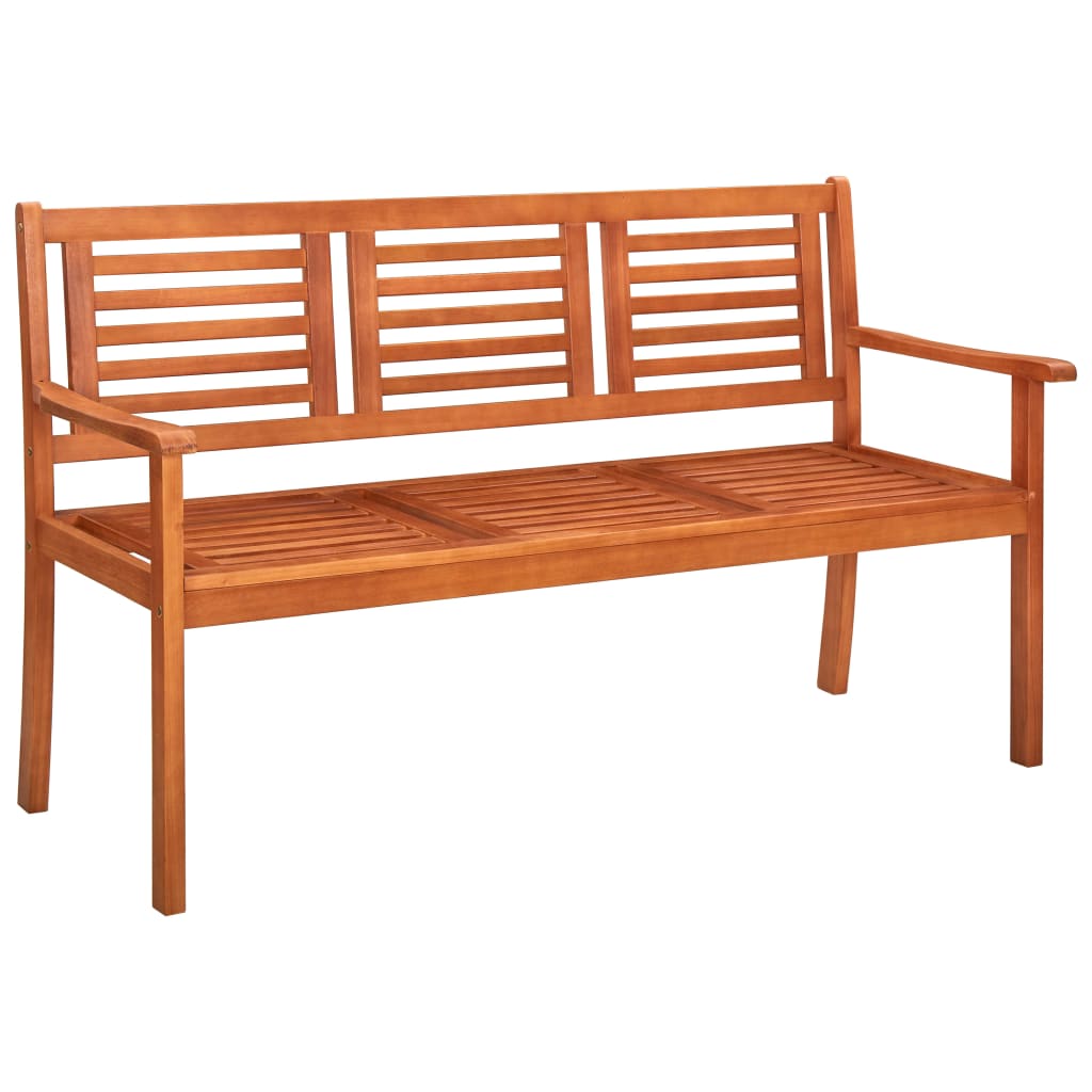 vidaXL Outdoor Patio Bench Loveseat Chair with Cushion Solid Wood Eucalyptus-56