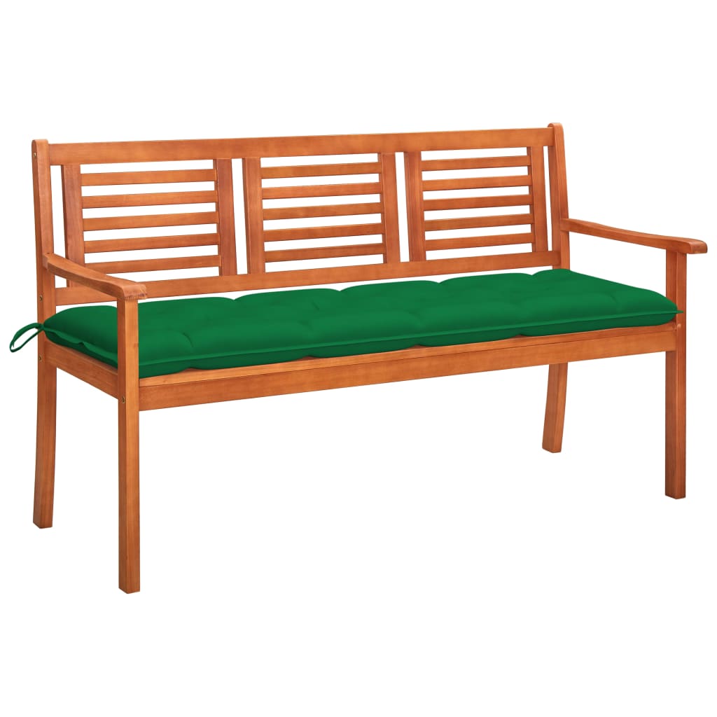 vidaXL Outdoor Patio Bench Loveseat Chair with Cushion Solid Wood Eucalyptus-5