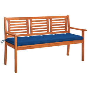 vidaXL Outdoor Patio Bench Loveseat Chair with Cushion Solid Wood Eucalyptus-86