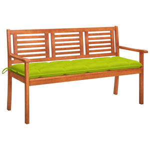 vidaXL Outdoor Patio Bench Loveseat Chair with Cushion Solid Wood Eucalyptus-89