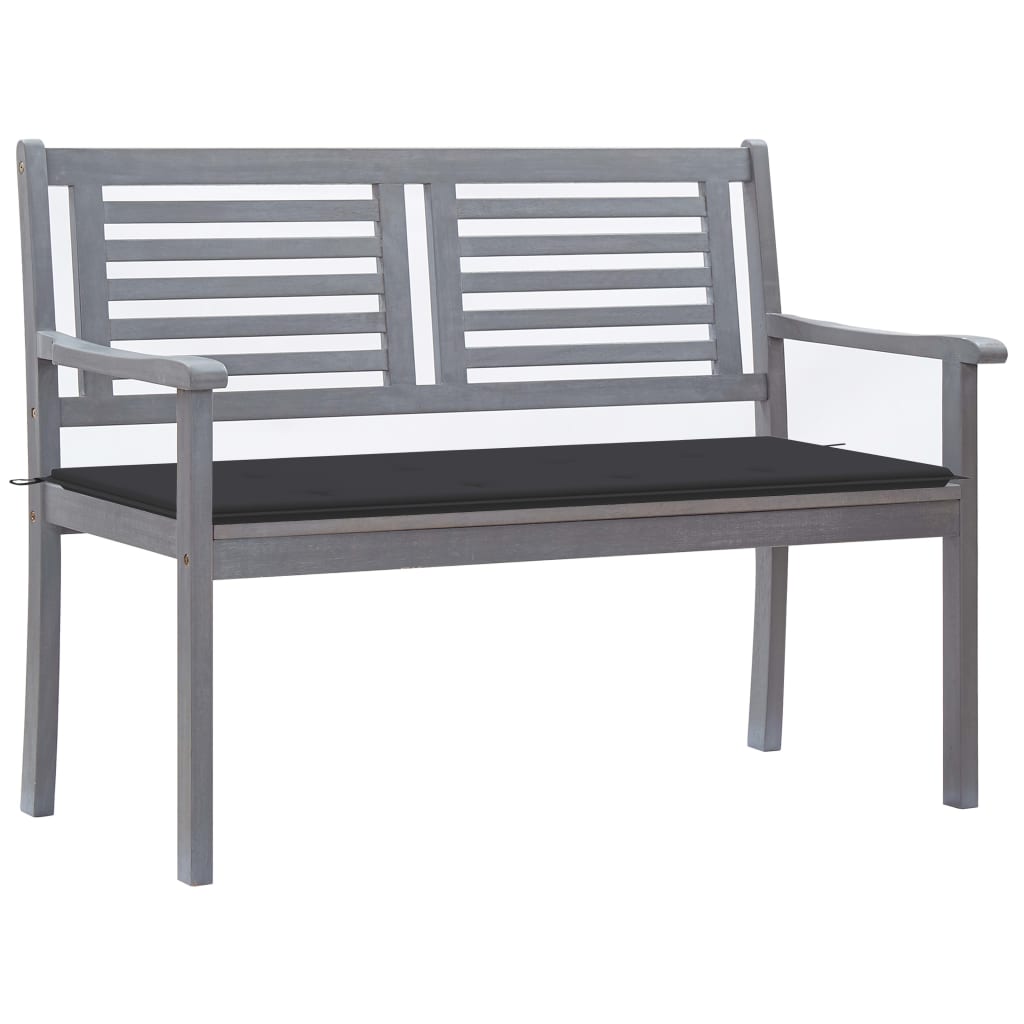 vidaXL Loveseat Accent Patio Bench Furniture with Cushion Eucalyptus Wood-43