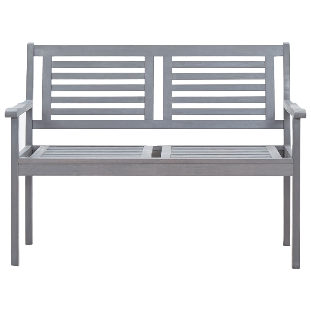 vidaXL Loveseat Accent Patio Bench Furniture with Cushion Eucalyptus Wood-76