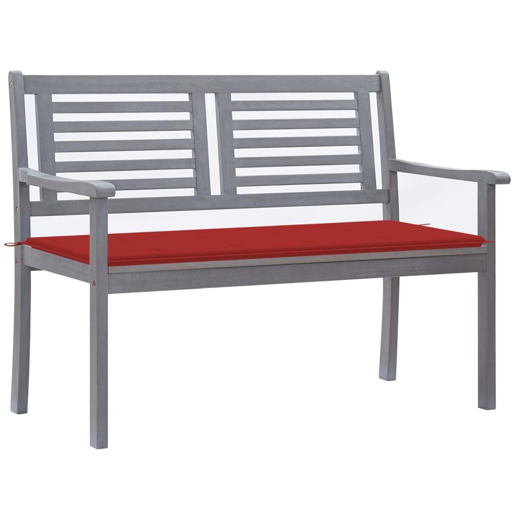 vidaXL Loveseat Accent Patio Bench Furniture with Cushion Eucalyptus Wood-19