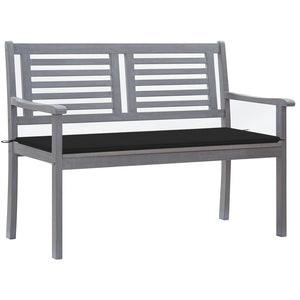 vidaXL Loveseat Accent Patio Bench Furniture with Cushion Eucalyptus Wood-9