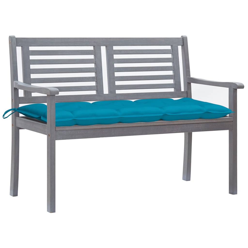 vidaXL Loveseat Accent Wooden Outdoor Loveseat with Cushion Eucalyptus Wood-68