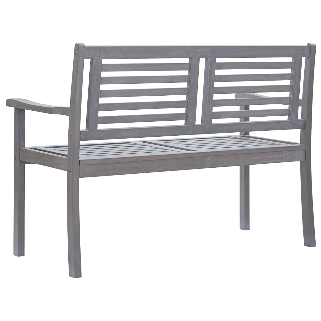 vidaXL Loveseat Accent Wooden Outdoor Loveseat with Cushion Eucalyptus Wood-45