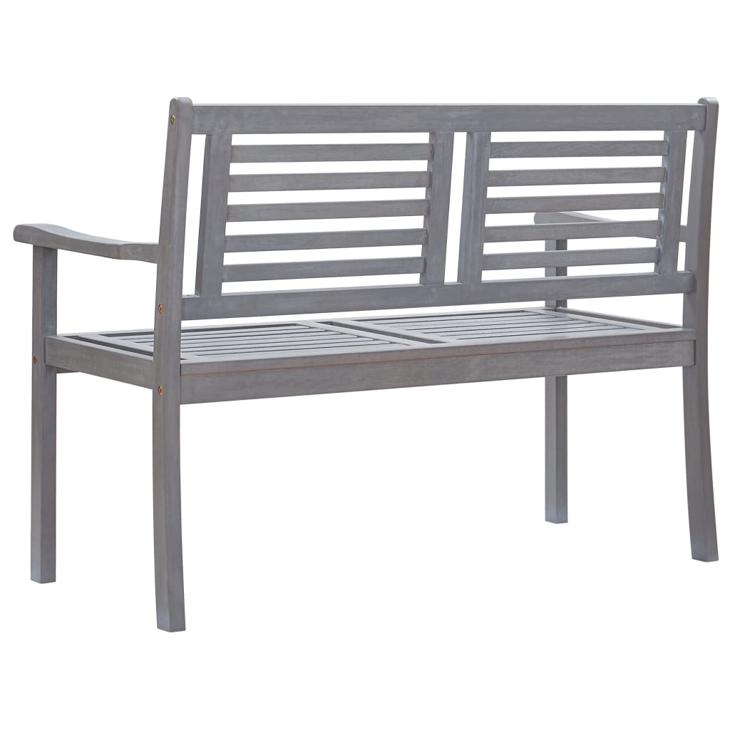 vidaXL Loveseat Accent Wooden Outdoor Loveseat with Cushion Eucalyptus Wood-80