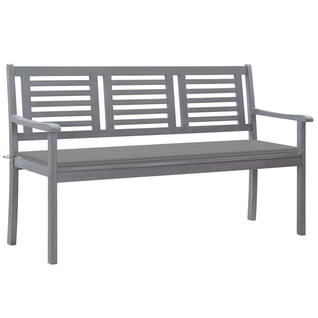 vidaXL Loveseat Accent Patio Bench Furniture with Cushion Eucalyptus Wood-37