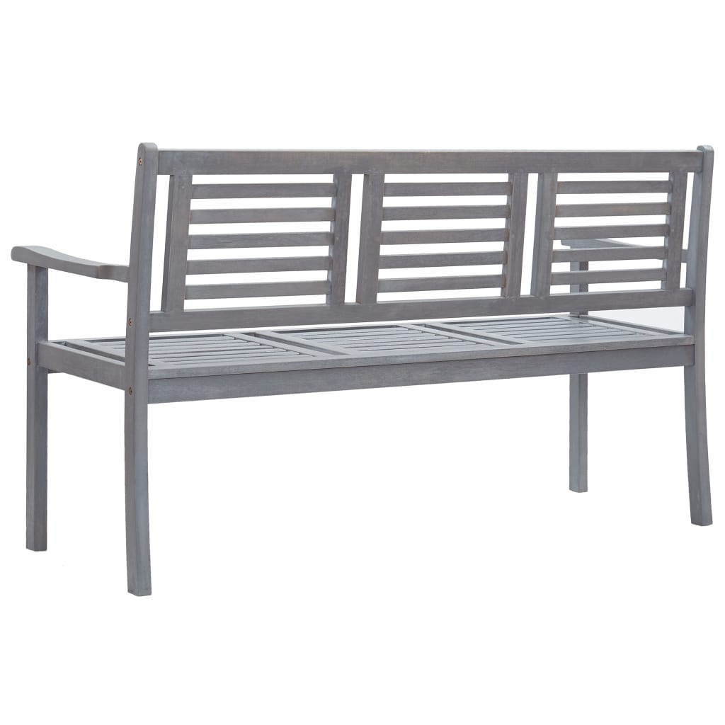 vidaXL Loveseat Accent Patio Bench Furniture with Cushion Eucalyptus Wood-70