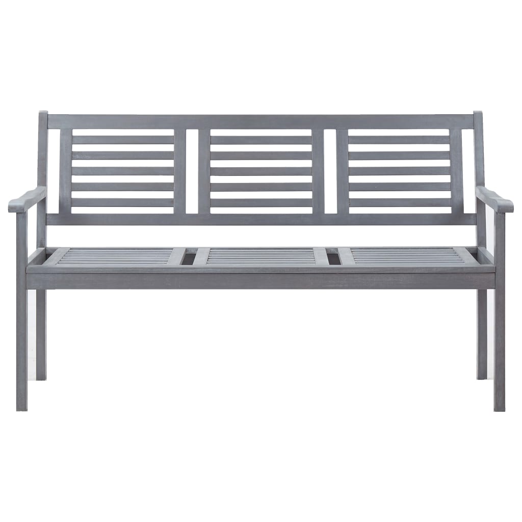 vidaXL Loveseat Accent Patio Bench Furniture with Cushion Eucalyptus Wood-27