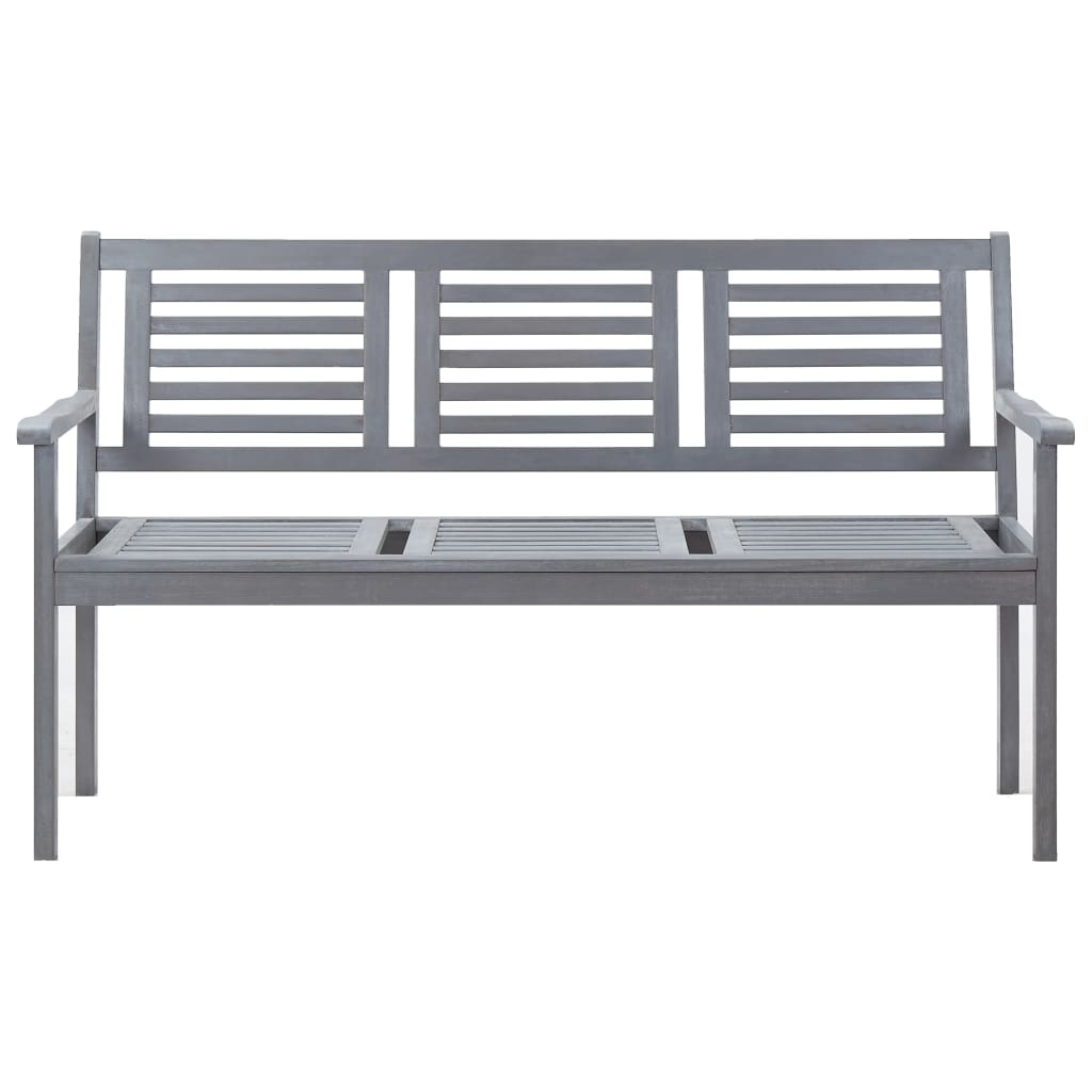 vidaXL Loveseat Accent Patio Bench Furniture with Cushion Eucalyptus Wood-40