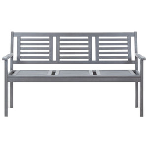 vidaXL Loveseat Accent Patio Bench Furniture with Cushion Eucalyptus Wood-40