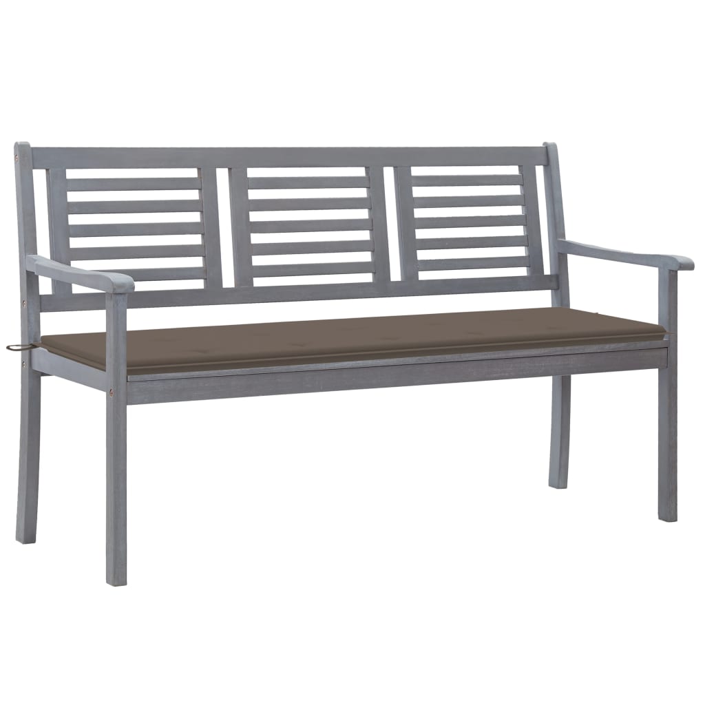 vidaXL Loveseat Accent Patio Bench Furniture with Cushion Eucalyptus Wood-69