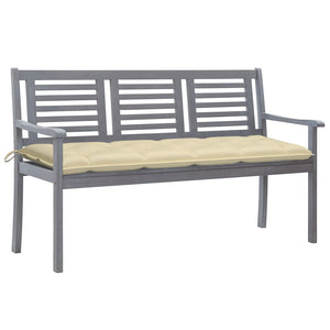 vidaXL Patio Furniture 3 Seater Outdoor Bench with Cushion Eucalyptus Wood-38