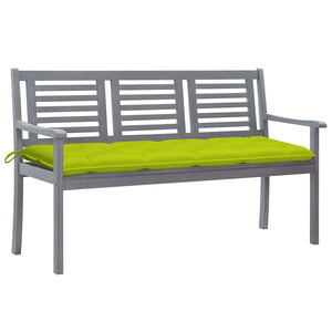 vidaXL Patio Furniture 3 Seater Outdoor Bench with Cushion Eucalyptus Wood-5