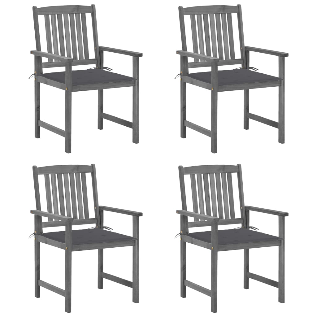 vidaXL Patio Chairs Outdoor Chair with Cushions for Deck Solid Wood Acacia-20