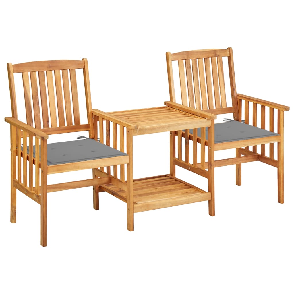 vidaXL Patio Bistro Set Table and Chairs Conversation Set Solid Acacia Wood-9