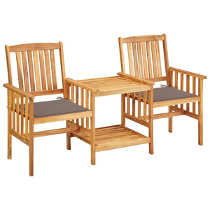 vidaXL Patio Bistro Set Table and Chairs Conversation Set Solid Acacia Wood-3