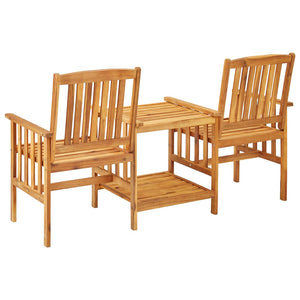 vidaXL Patio Bistro Set Table and Chairs Conversation Set Solid Acacia Wood-12