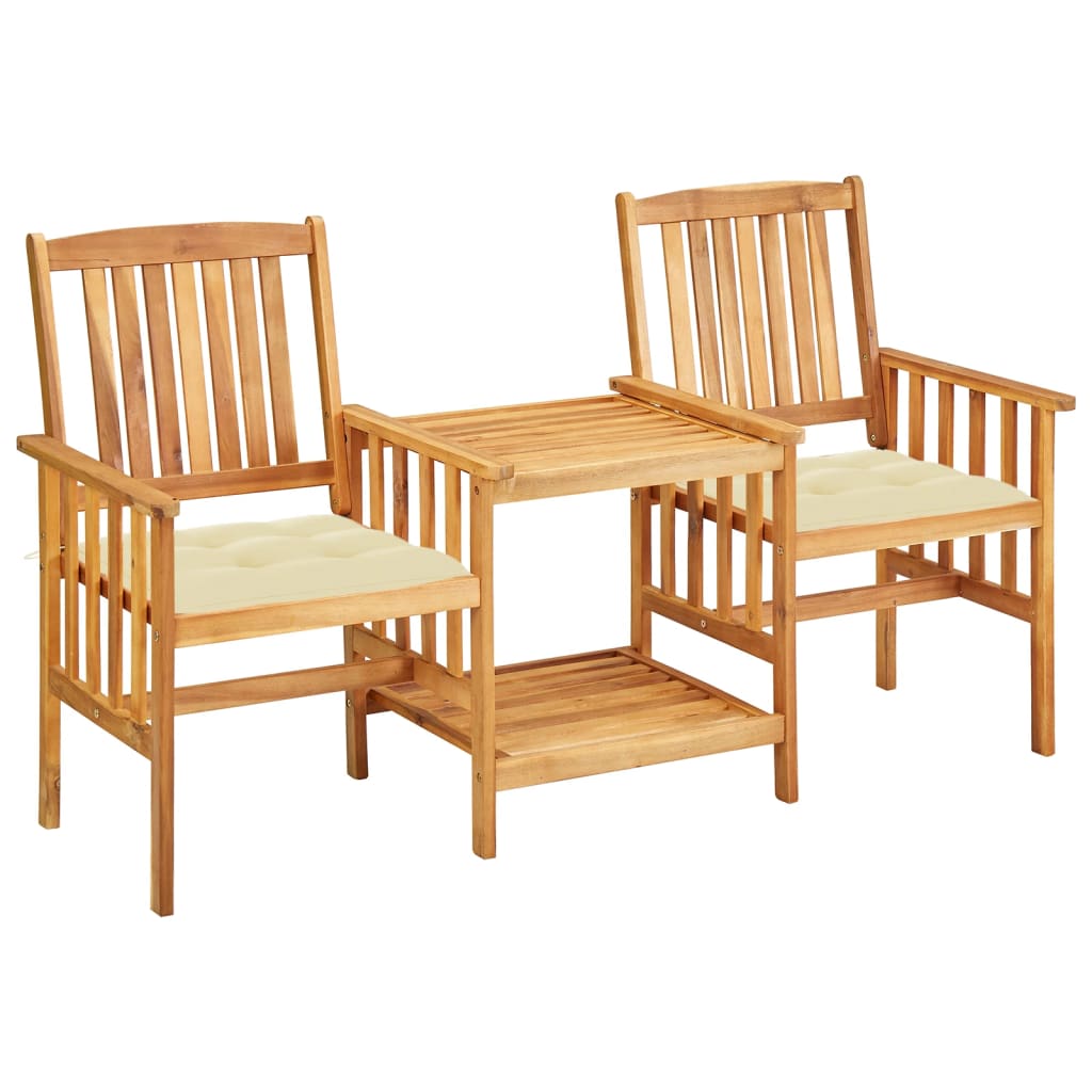 vidaXL Patio Bistro Set Table and Chairs Conversation Set Solid Acacia Wood-34