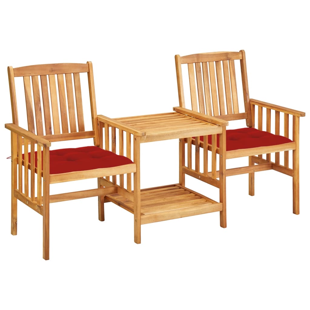 vidaXL Patio Bistro Set Table and Chairs Conversation Set Solid Acacia Wood-40