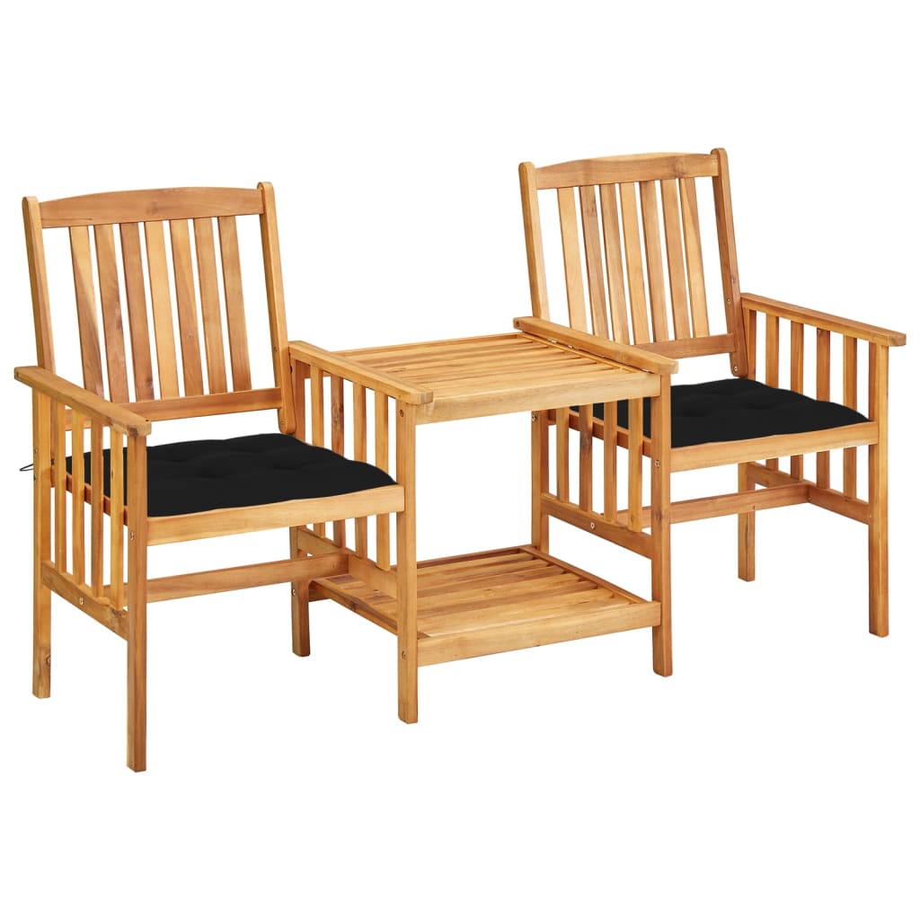vidaXL Patio Bistro Set Table and Chairs Conversation Set Solid Acacia Wood-35