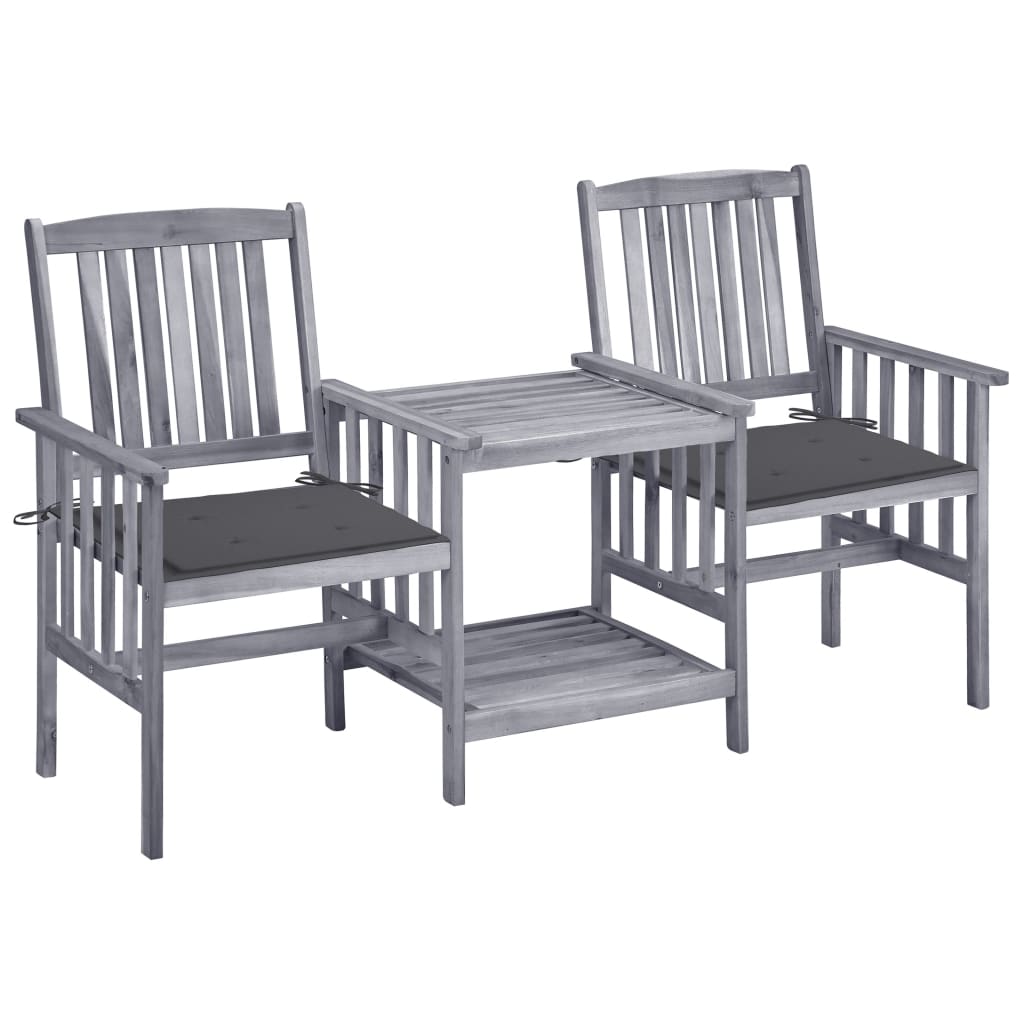 vidaXL Patio Bistro Set Table and Chairs Conversation Set Solid Acacia Wood-32