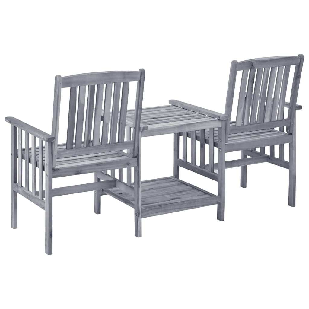 vidaXL Patio Bistro Set Table and Chairs Conversation Set Solid Acacia Wood-10