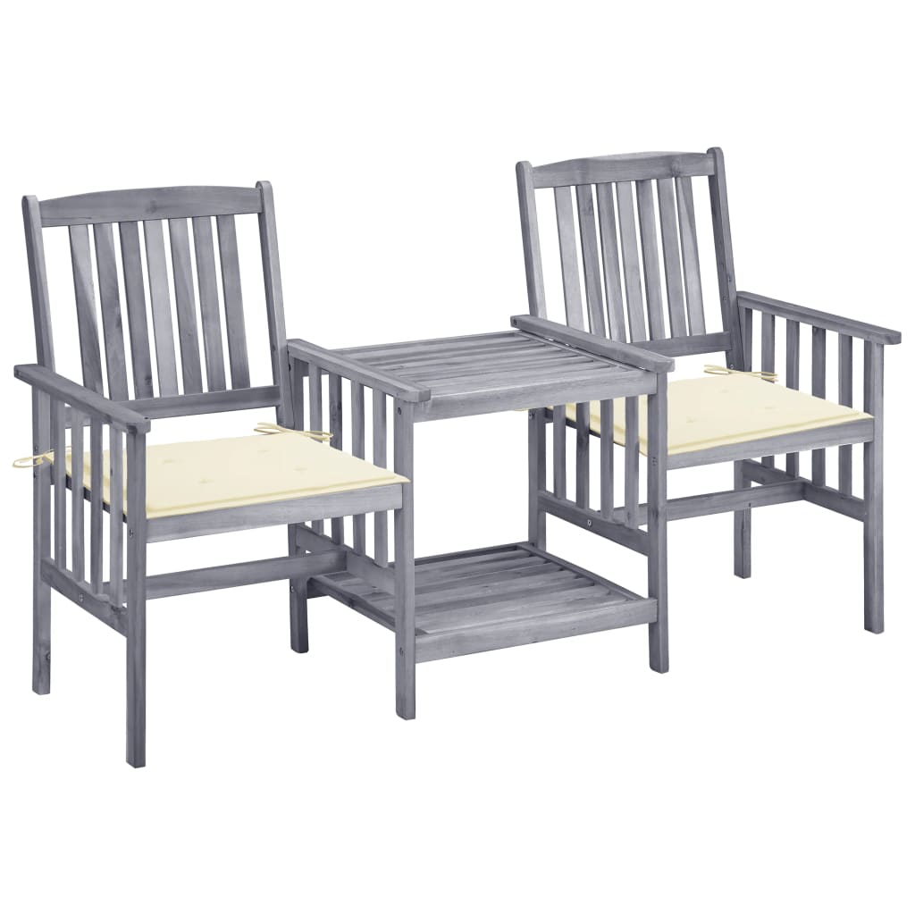 vidaXL Patio Bistro Set Table and Chairs Conversation Set Solid Acacia Wood-27