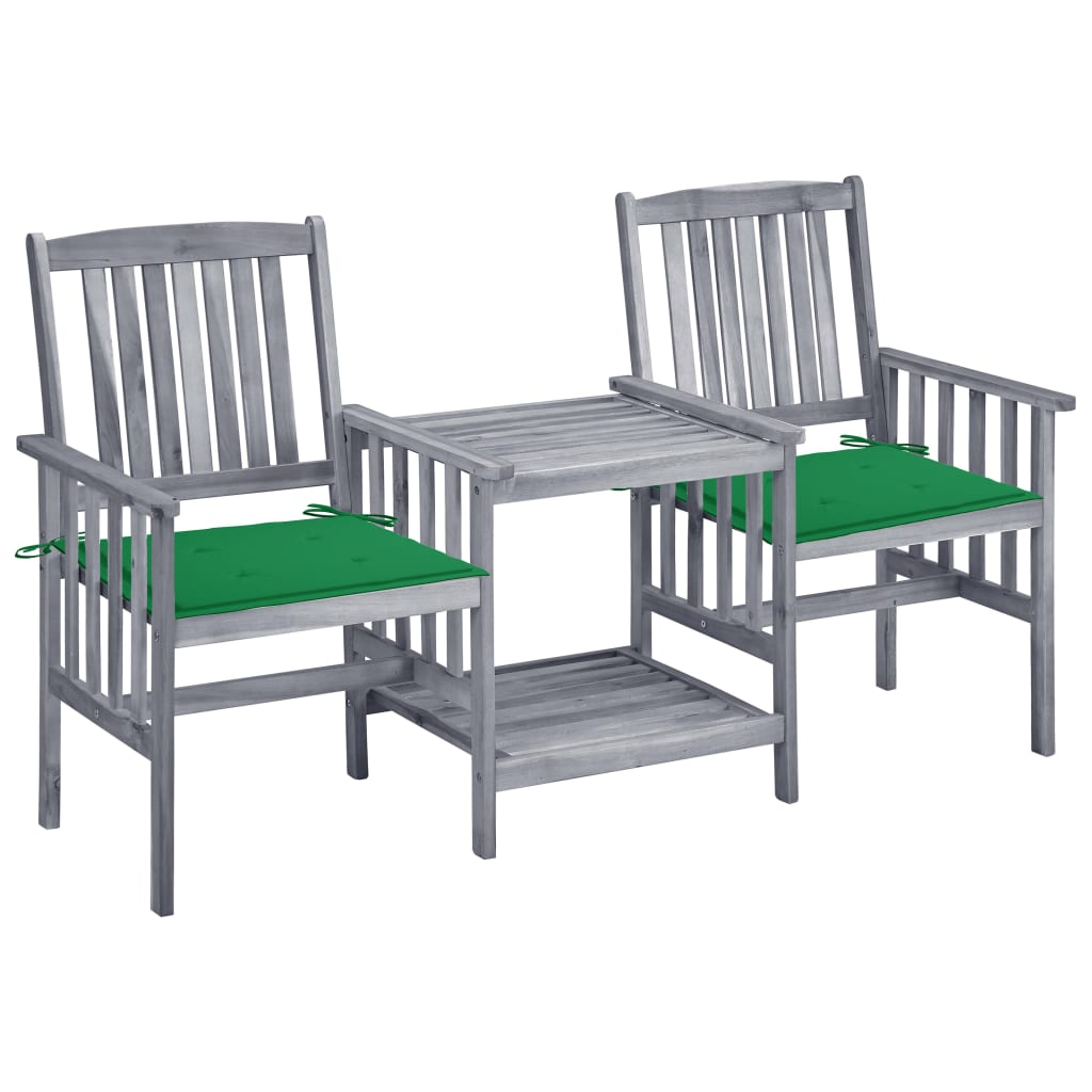 vidaXL Patio Bistro Set Table and Chairs Conversation Set Solid Acacia Wood-6